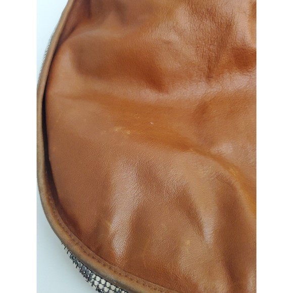 G Series by Cole Haan Saddle Leather and Silver Mirror Mesh Hobo Purse Handbag - Picture 11 of 16